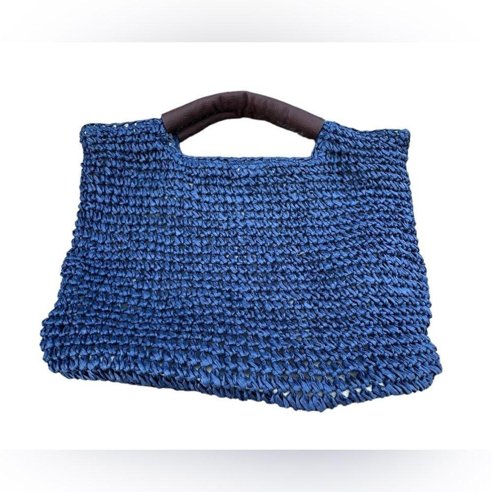 Soft‎ Surroundings Woven Straw Linen Lined Tote Bag